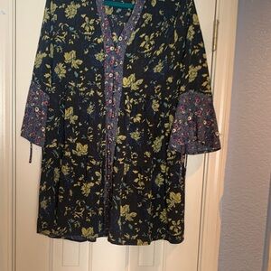 Floral Black and Yellow Dress